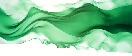 Green diffusion of liquid paint. Abstract fluid art painting on the background using the alcohol ink technique. Generative AI.の素材