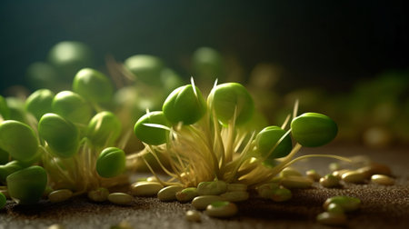 Sprout Beans healthy food for fitness bowl. Generative AI.の素材