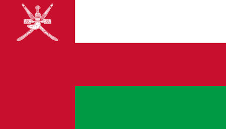 National flag of Oman. Flag of the Sultanate of Oman. Vector illustration.のイラスト素材