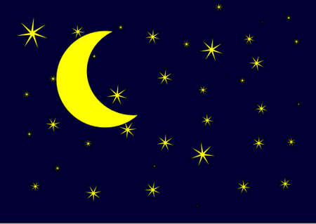 night sky and moonのイラスト素材