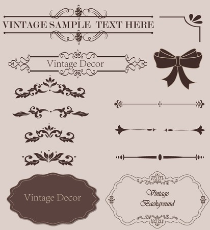 Vintage design elements set. のイラスト素材