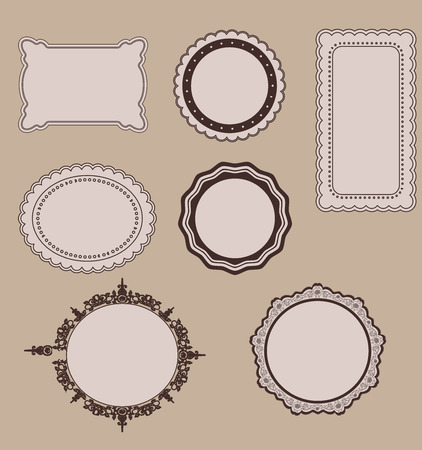 Vintage frame set on chalkboard retro background. Calligraphic design elements.のイラスト素材