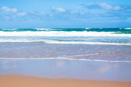 ocean, waves, water, sand, beach, blue seaの写真素材