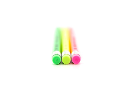 colored pencils isolated on a white backgroundの写真素材