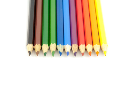 colored pencils isolated on a white backgroundの写真素材