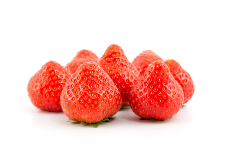 Red strawberries on the white backgroundの写真素材