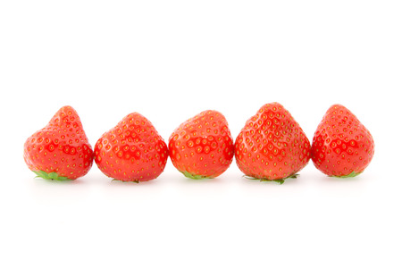 Red strawberries on the white backgroundの写真素材