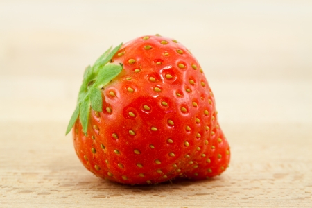 Red strawberries on the wood backgroundの写真素材