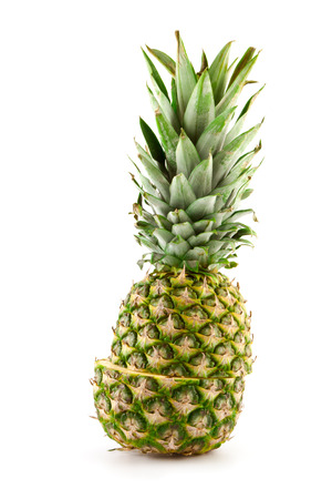 fresh pineapple on white backgroundの写真素材