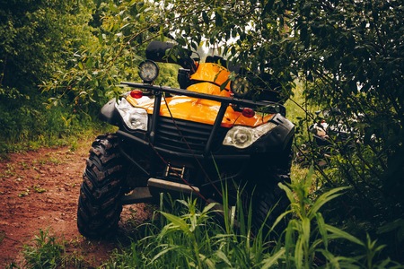ATV Quad Bike in wild nature summer landscape