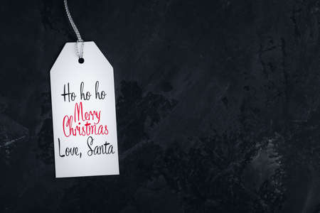 Christmas card on dark background with copy space