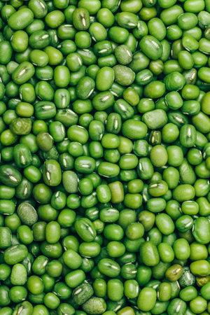 Green Gram Mung Beans background. Vegan food conceptの写真素材