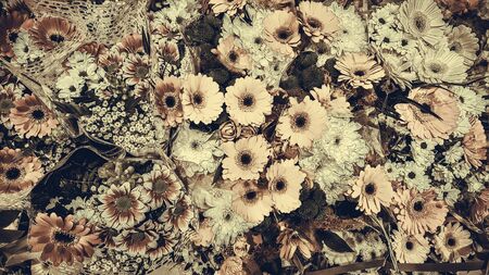 Bouquet of many types of flowers in different colors. Flower arrangement for wedding, Valentine day....