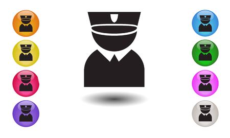 Policeman icon vector EPS 10. Police officer avatar illustration.のイラスト素材