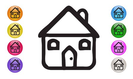 Home icon vector image designed for web applications, mobile applications and print mediaのイラスト素材
