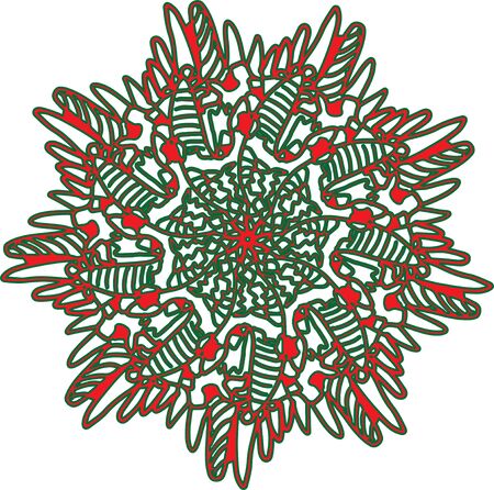 Artistic design template of christmas decoration background, illustration, icon or symbol. For Stickers, Labels, Tags, Stamps, Clipart, Gift Wrapping Paper, T-shirt model designのイラスト素材