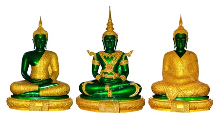 Three emerald Buddha image in clothes for three seasonsの写真素材