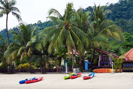 Kayak boat on the beach in Thailandのeditorial素材