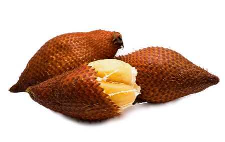 Zalacca tropical fruit isolated on white の写真素材