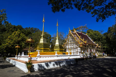 Phrathat Doi Tung Temple in Chiangrai, Thailandの写真素材