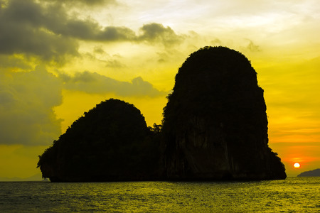 Sunset at Happy Island in Krabi の写真素材