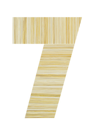 Number 7 made from toothpick isolated の写真素材