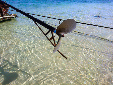 Boat Rudder at Koh Bulone, Satun Thailandの写真素材