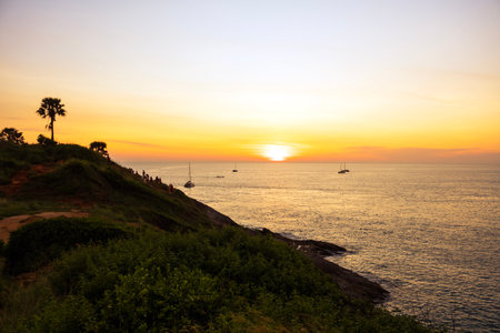 Phuket View Point of Sunset Phrom Thep Cape Thailandの写真素材