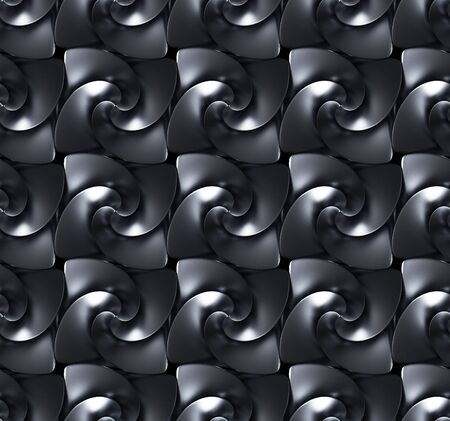 Seamless texture/background made of shiny silver twirlsの写真素材