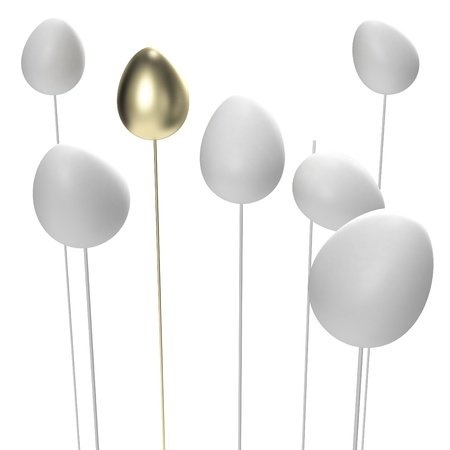 Balance: golden egg keeping equilibriumの写真素材