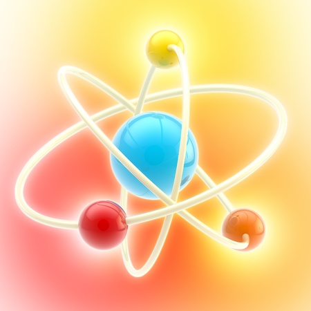 Atom glossy and colorful symbolの写真素材