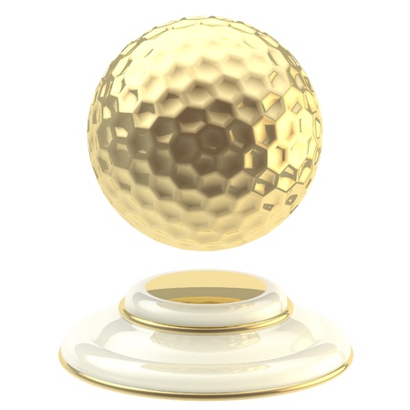 Golden golf ball champion gobletの写真素材