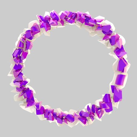 Abstract glossy round frame made of debrisの写真素材