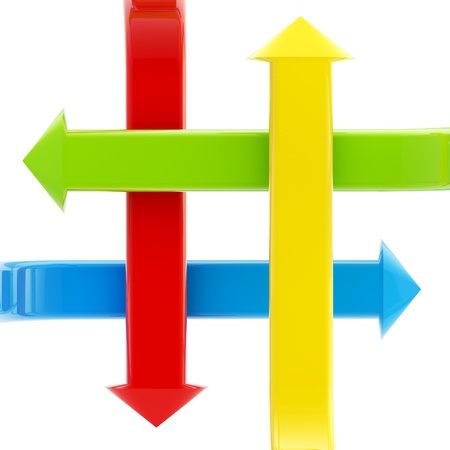 Four kinds of bright glossy arrows crosse