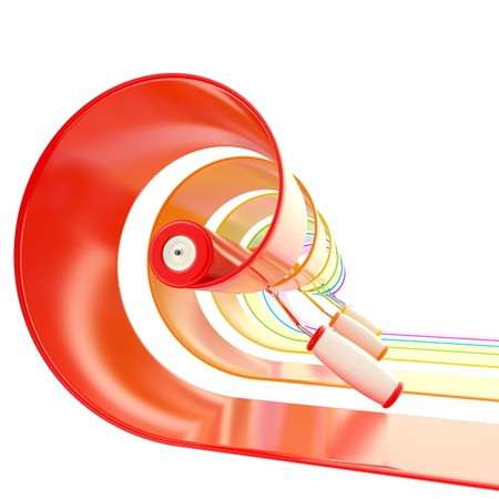 Glossy paint rollers with strokesの写真素材