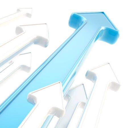 Abstract background of glossy arrows on whiteの写真素材