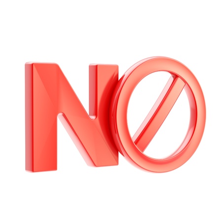 No not allowed forbidden warning signの写真素材