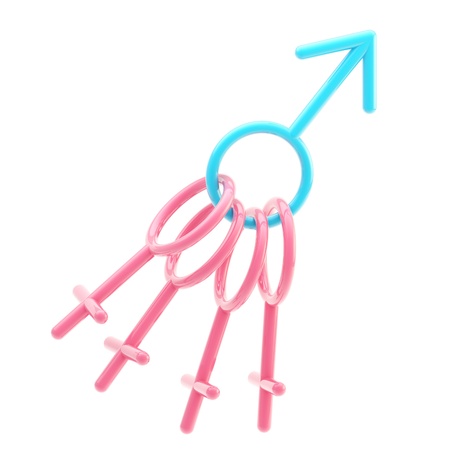 Male sign linked with few female signsのeditorial素材