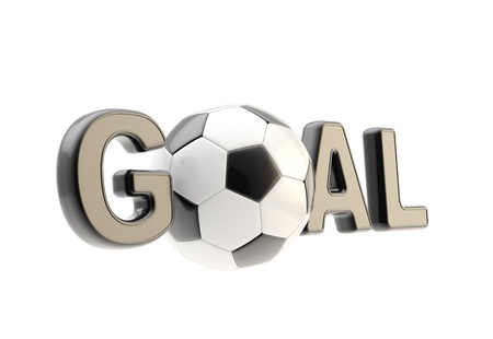 Word  goal  with the soccer ball as  o 