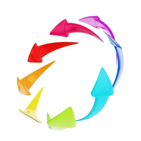 Circle of arrows shiny and glossyの写真素材