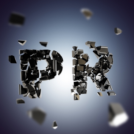 Word PR broken into pieces backgroundの写真素材