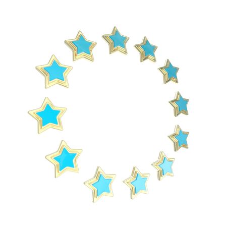 Circle star frame emblem isolatedの写真素材