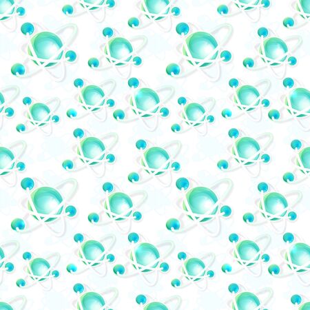 Seamless raster science background made of glossy atom molecule particleの写真素材