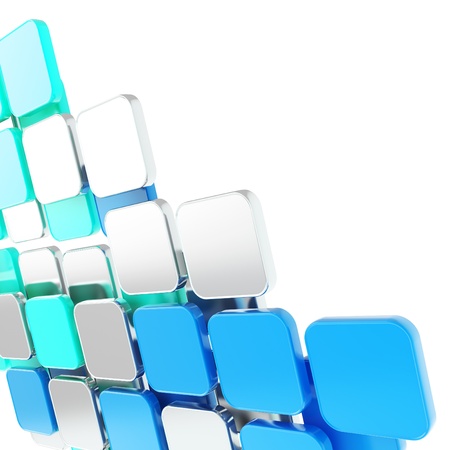 Abstract copyspace glossy blue plate composition background over white with the space for your textの写真素材
