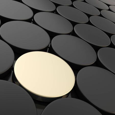 Black and golden cylinder composition as abstract copyspace backgroundの写真素材