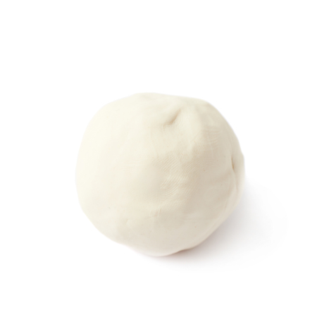 Piece of a white modelling clay isolated over the white backgroundの写真素材