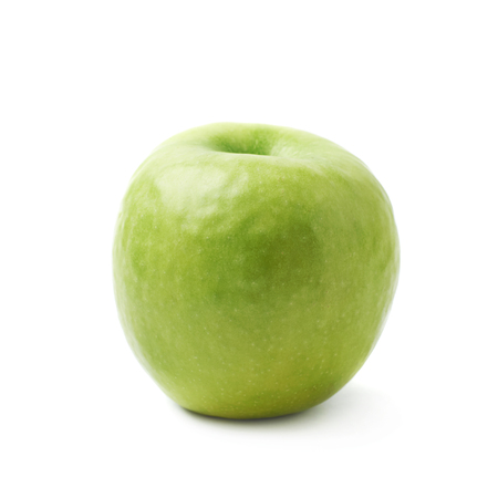 Ripe green apple isolated over the white backgroundの写真素材
