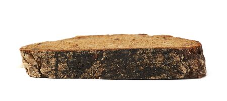 Single piece of bread isolated over the white background