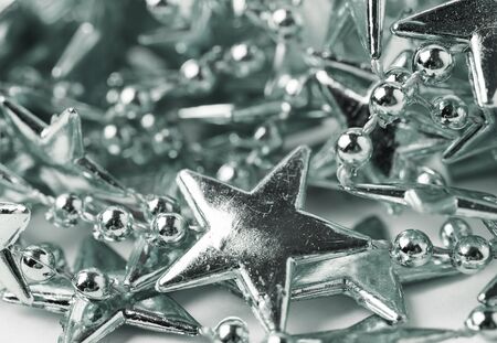 Pile of a star garland thread, close-up fragment as a background compositionの写真素材