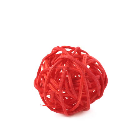 Decorative colored straw ball isolated over the white backgroundの写真素材